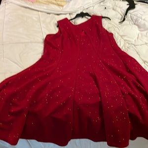Red sparkle dress.